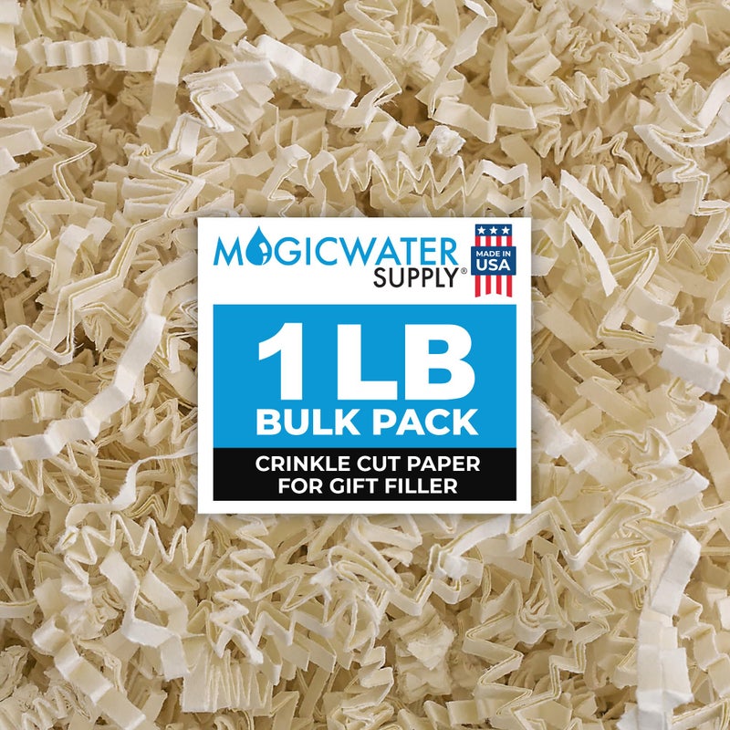 MagicWater Supply Crinkle Cut Paper Shred Filler-1LB Light Ivory-Decorative & Protective Packaging for Bridesmaid Gifts & Bridesmaid Proposal Gifts Holiday Stuffers Birthdays Wedding & Anniversaries - Image 1